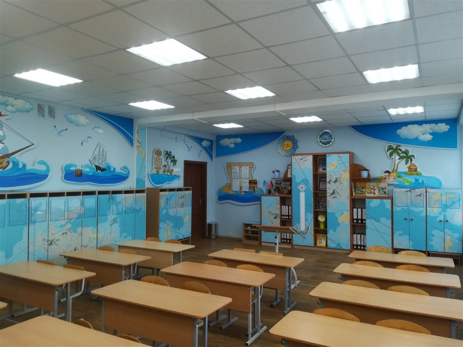 Роспись стен в кабинете математики