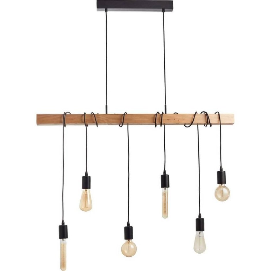 43133 Подвес Townshend 5, 6x60w(e27), сталь, дерево/черный, коричневый