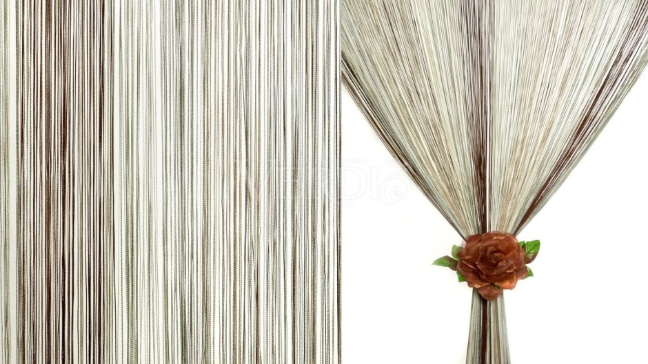 Нитяные шторы серебро