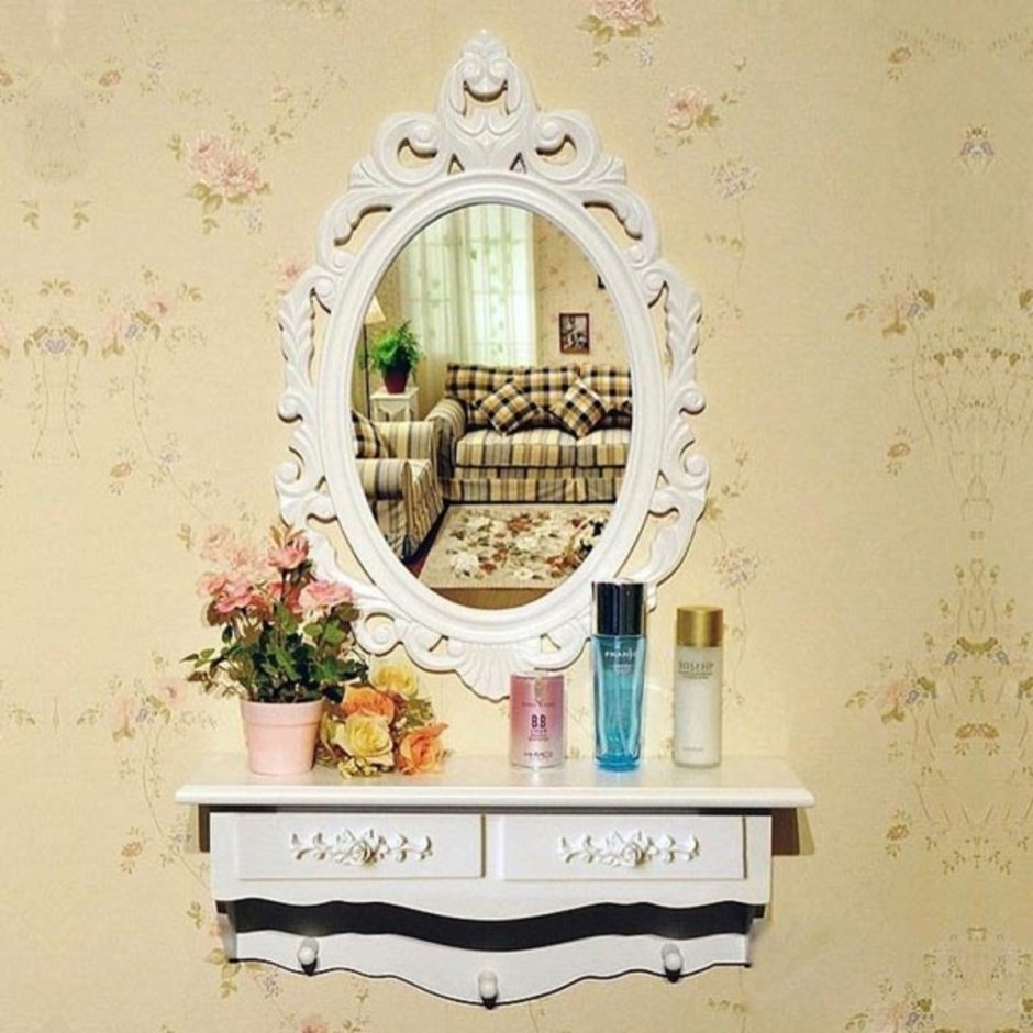 Полка туалетная с зеркалом