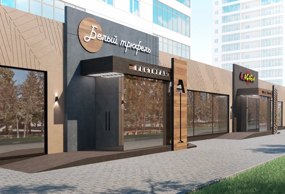 Современные фасады магазинов