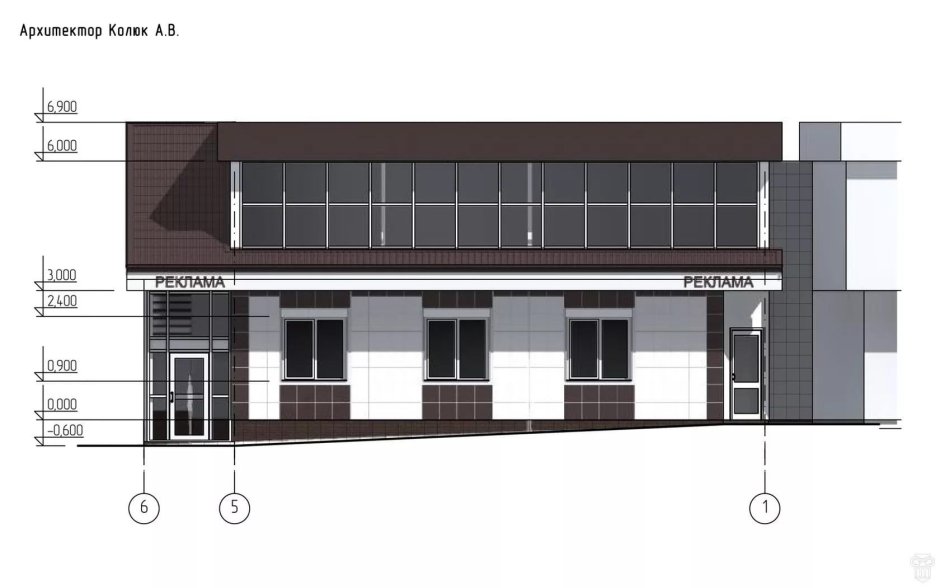 2-Этажный магазин фасад