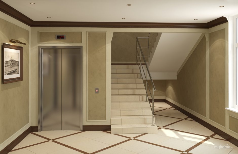 Плитка в лифтовом холле