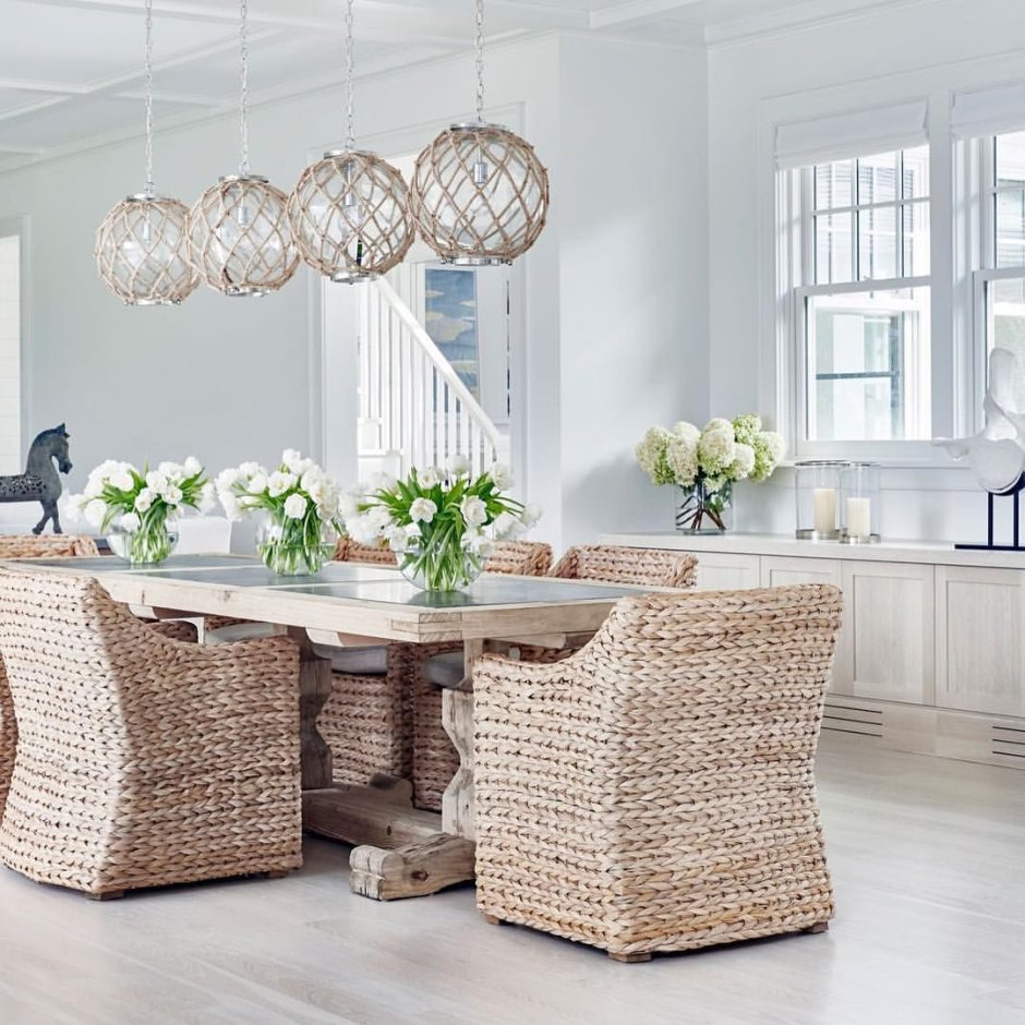 Плетеные люстры в интерьере