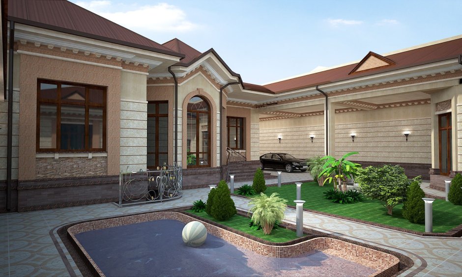 Травертин фасад Узбекистан Самарканд