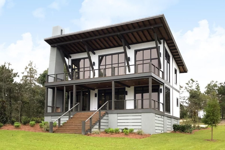 Дома с односкатной крышей двухэтажные