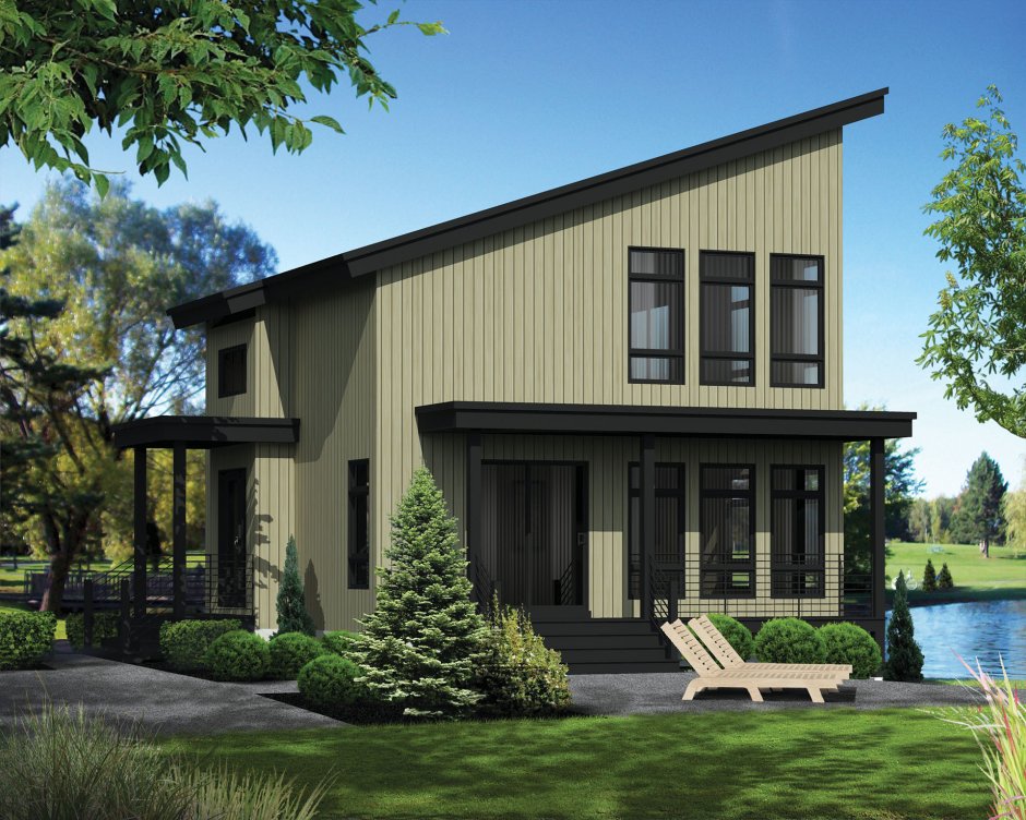 Дом 150 кв м 2 этажа с односкатной крышей