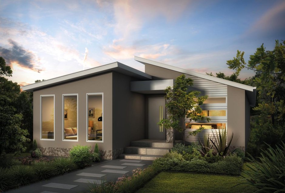 Дом с односкатной крышей один этаж