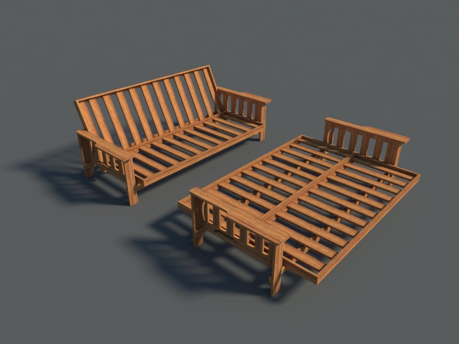 Раздвижной диван из досок