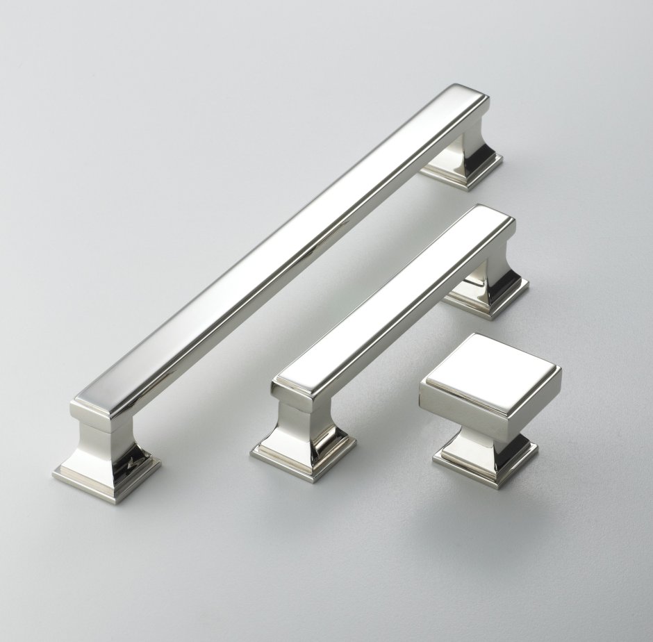 Ручки мебельные арт деко хром