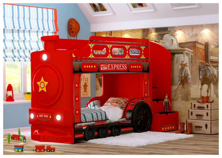 Кровать паровоз ред Ривер