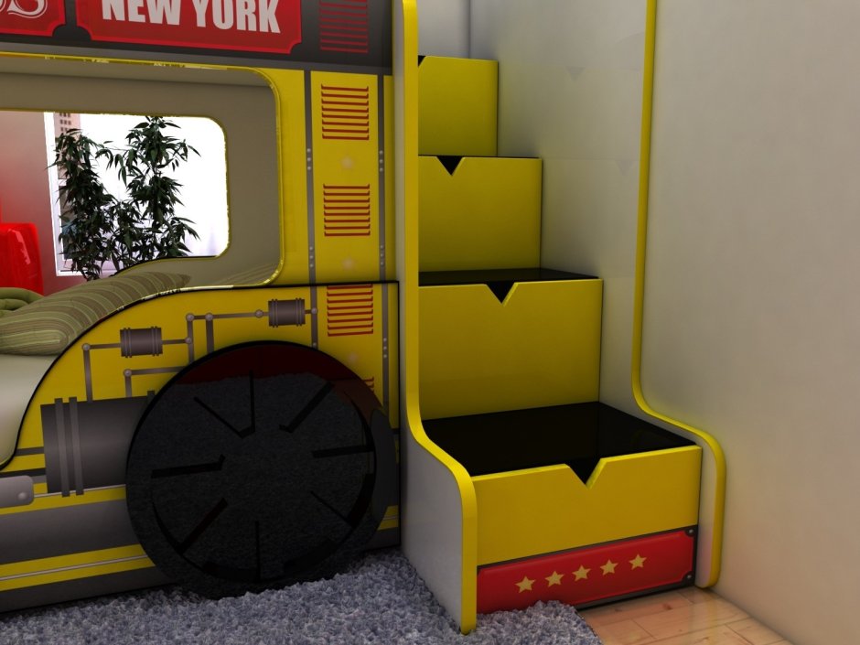Кровать паровоз ред Ривер