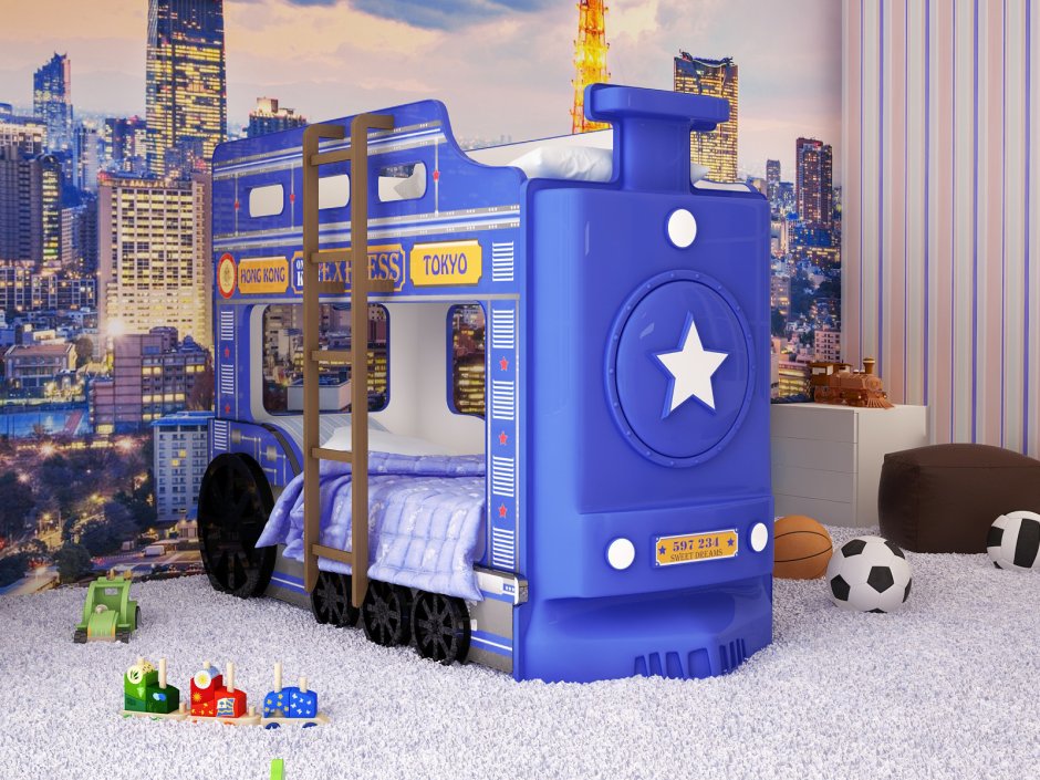 Детская кроватка итальянская с паровозом