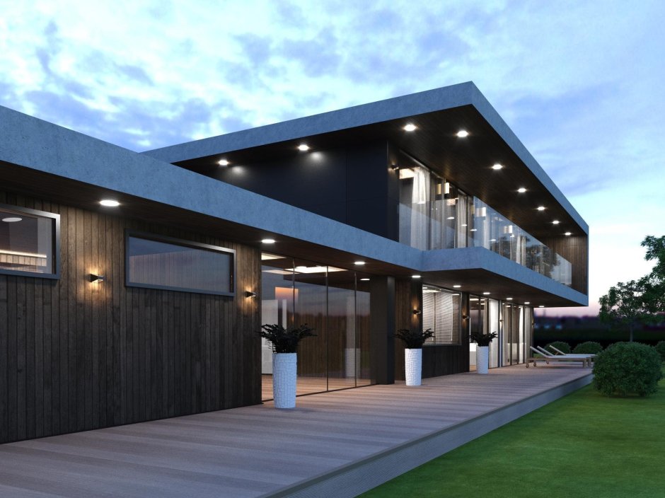 Современный дом с плоской крышей