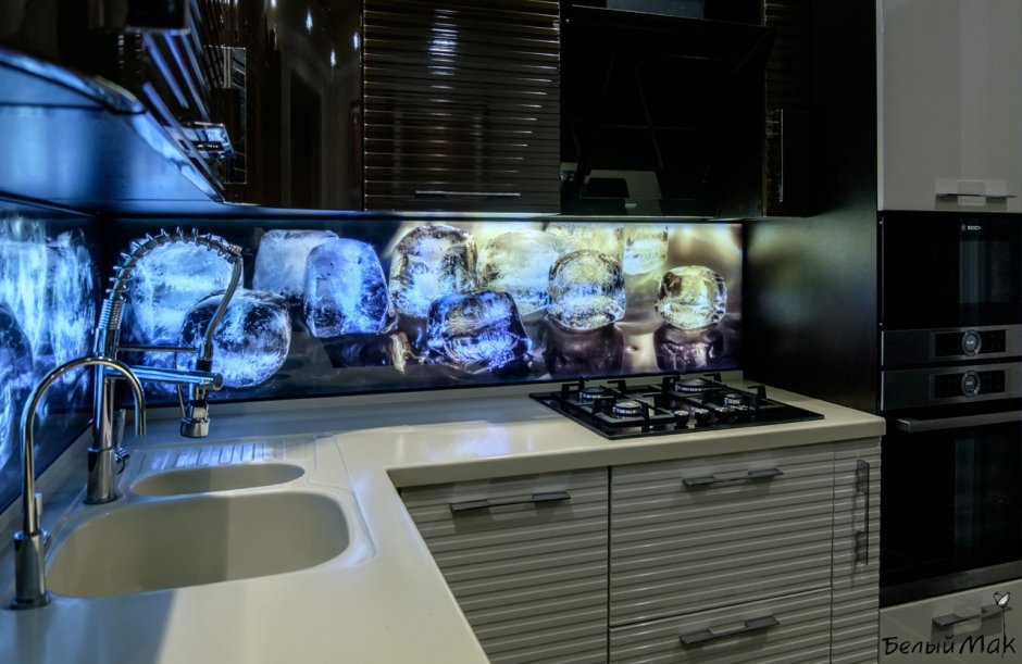 Фартук мрамор Оникс с подсветкой