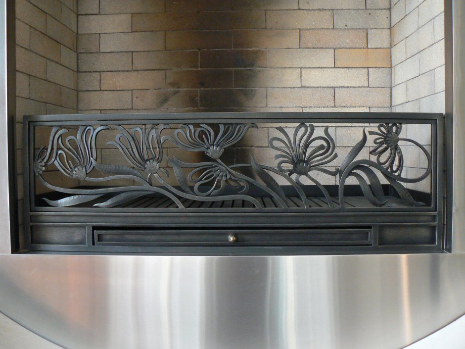 Камин решетка лектро кован