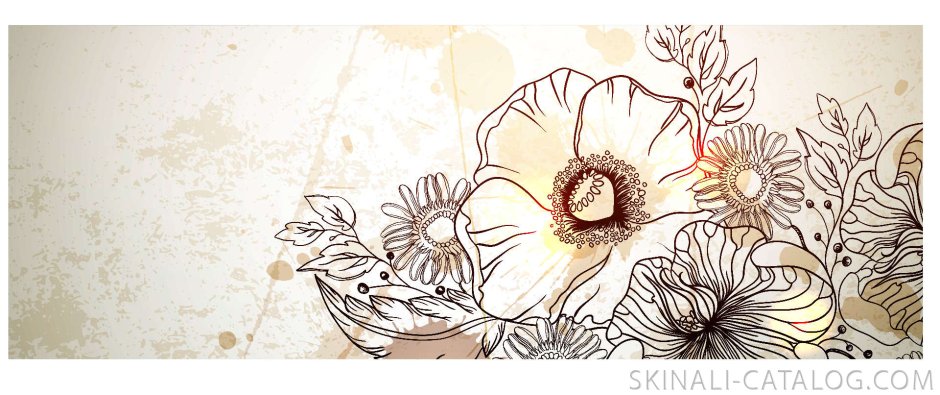 Бежевый фон с цветочным орнаментом