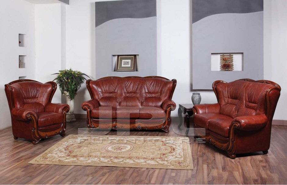 Комплект кожаной мягкой мебели