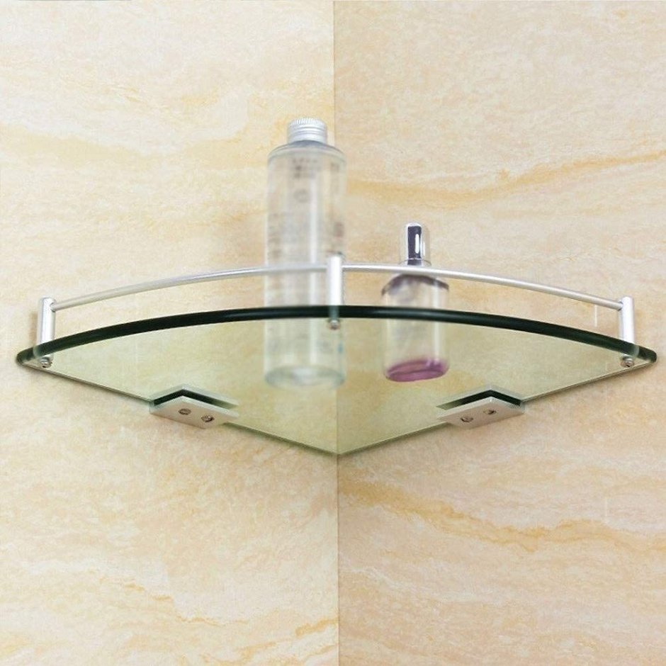 Полка для ванной стеклянная круглая