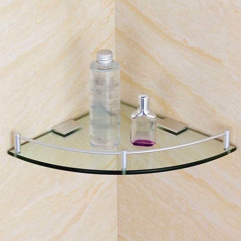 Угловая полка в ванную комнату матовое стекло