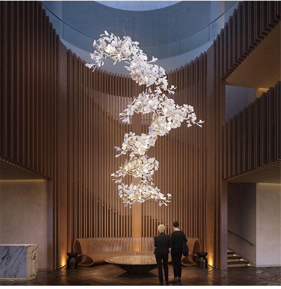 Lladro Ivy and Seed Single Ceiling Lamp.