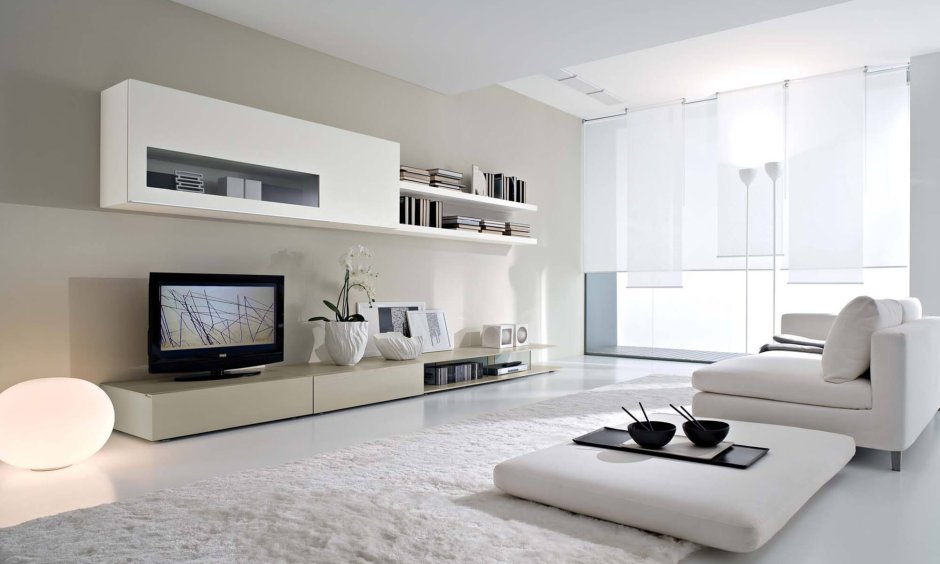 Гостиная в черно белом стиле