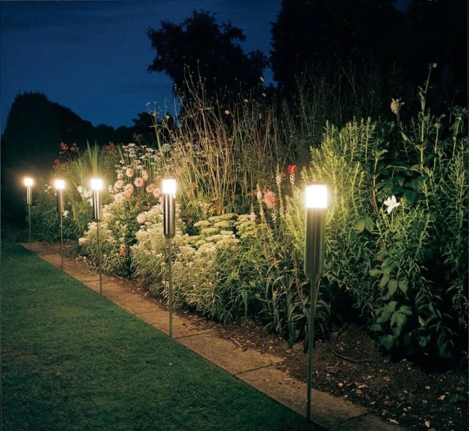 Декоративная подсветка сада
