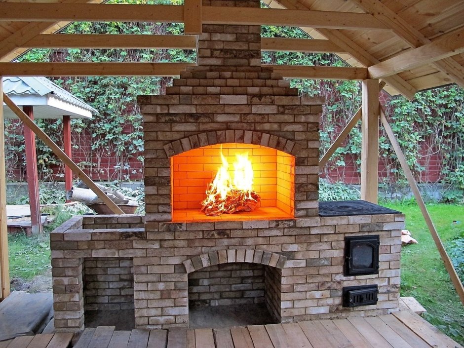 Беседка с камином