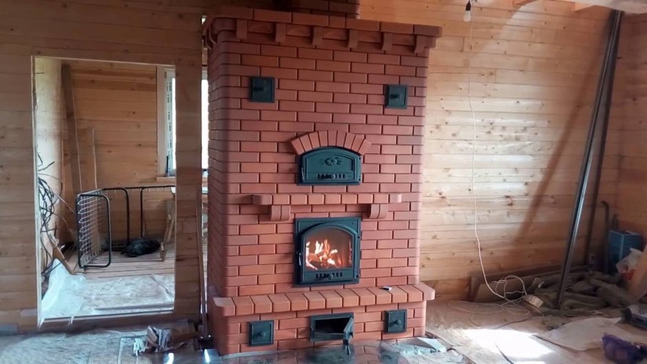 Камин МЕТА обкладка кирпичом