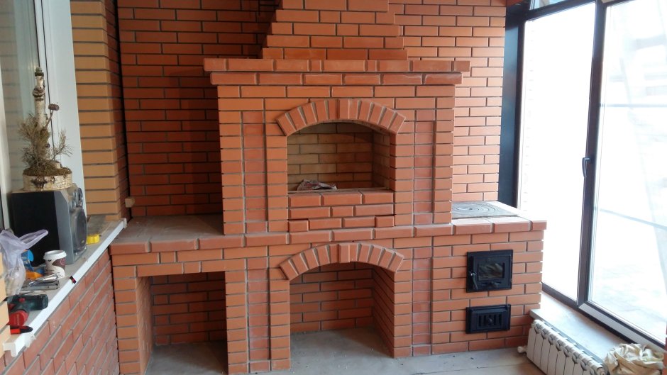 Отопительная кирпичная печь 100кв