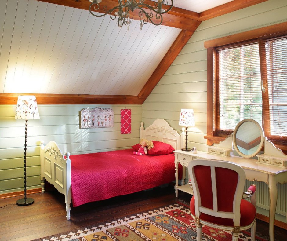 Имитация бруса на мансарде