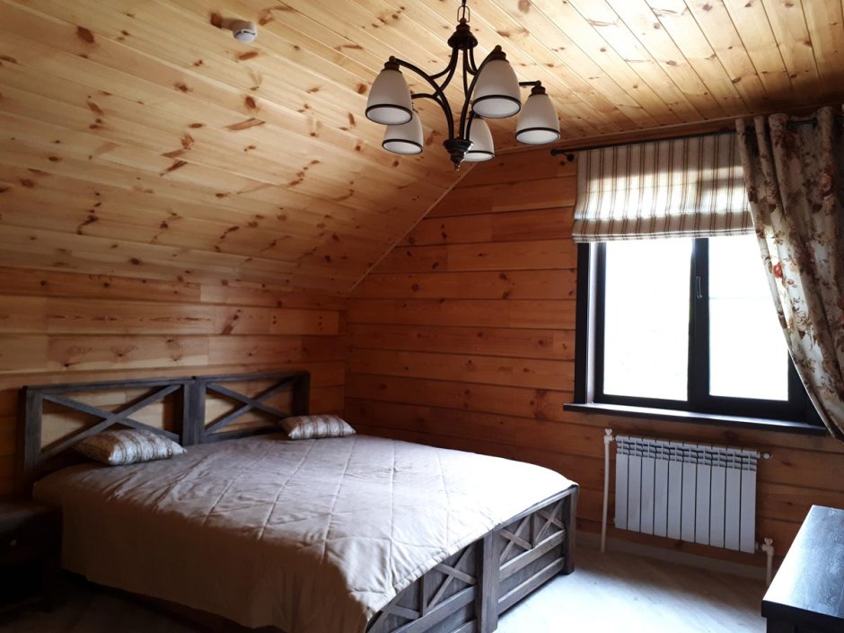 Отделка мансарды имитацией бруса