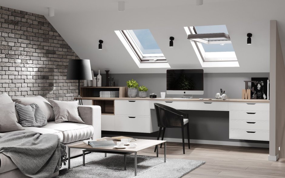 Мансардные окна в интерьере