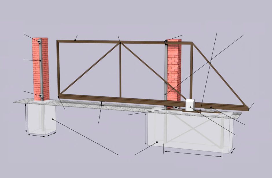 Откатные ворота чертеж на 4м
