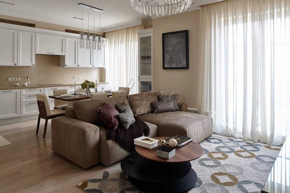 Кухня-гостиная 20 кв.м евродвушка