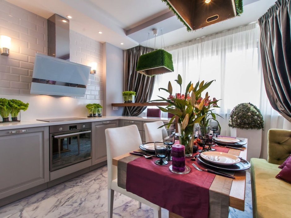 Кухня 10 кв метров с диваном