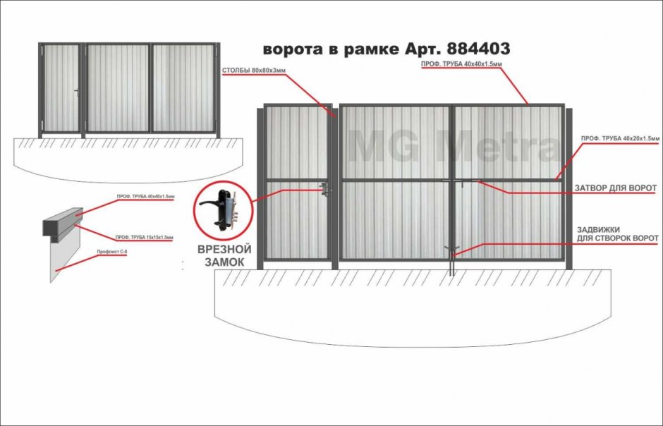 Профлист для забора в рамке чертеж