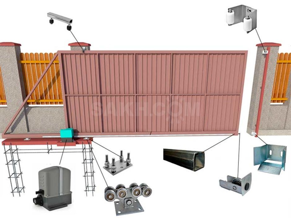 Откатные ворота 3700 1/2 противовес
