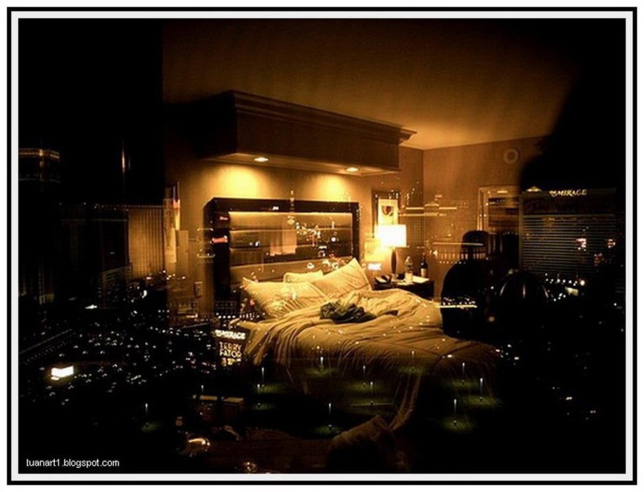 Кровать для ночной вид красиво