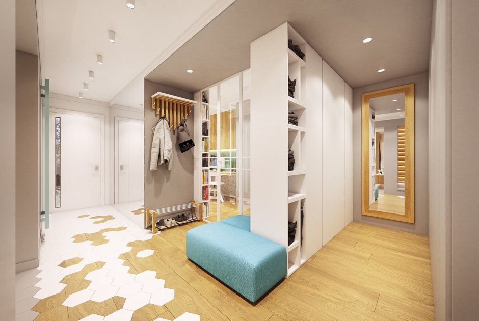 Сочетание плитки и ламината в при