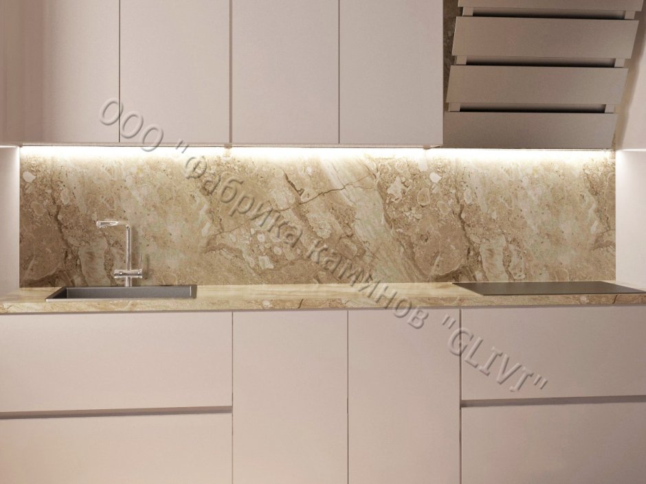 Фартук для кухни из пластика под мрамор