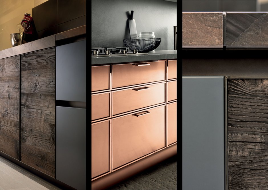 Кухня фасады в металле