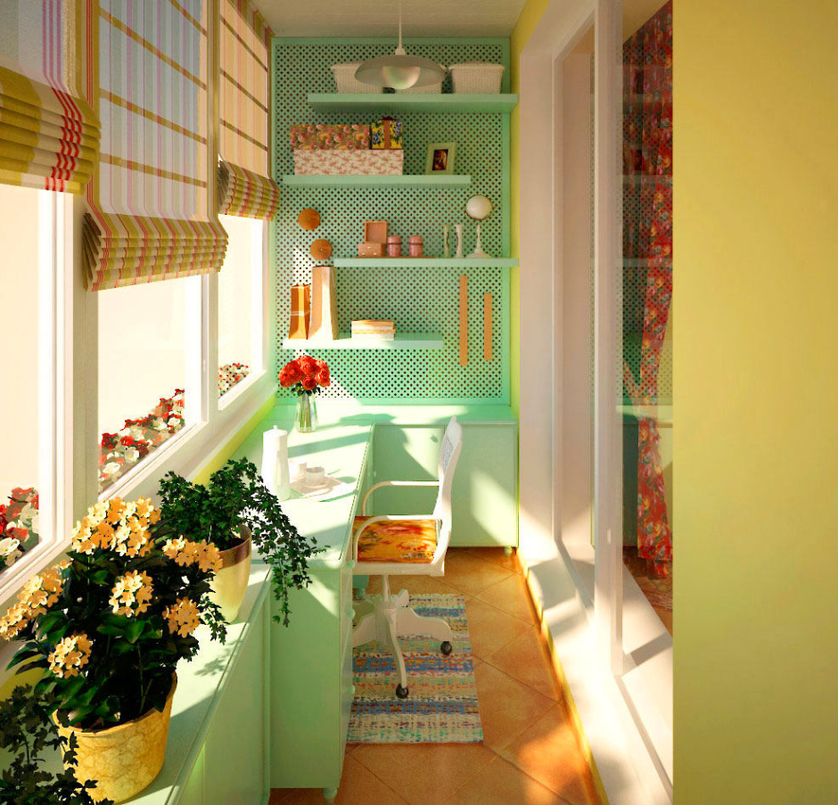 Балкон в эко стиле