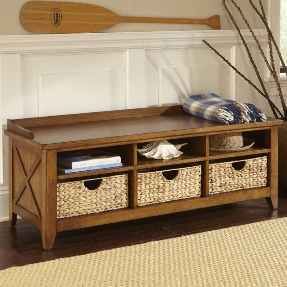 Скамья в прихожую с ящиком