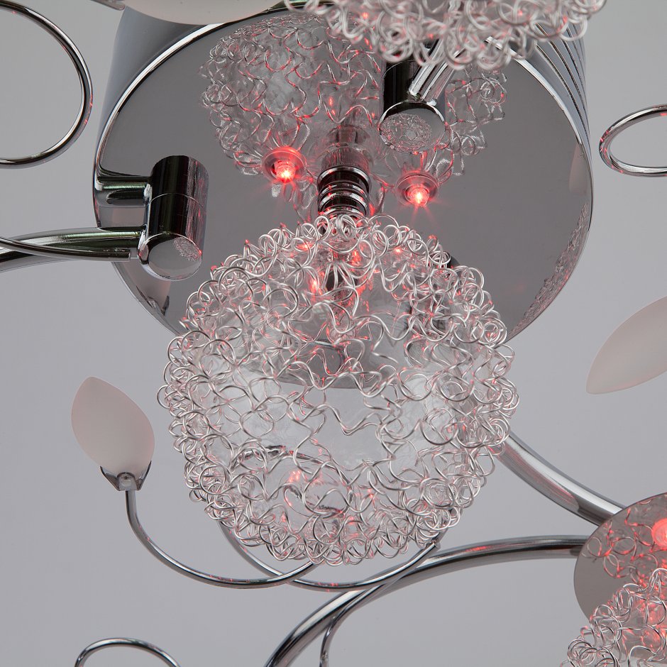 Люстра Евросвет 4830/7 хром/синий+красный+фиолетовый