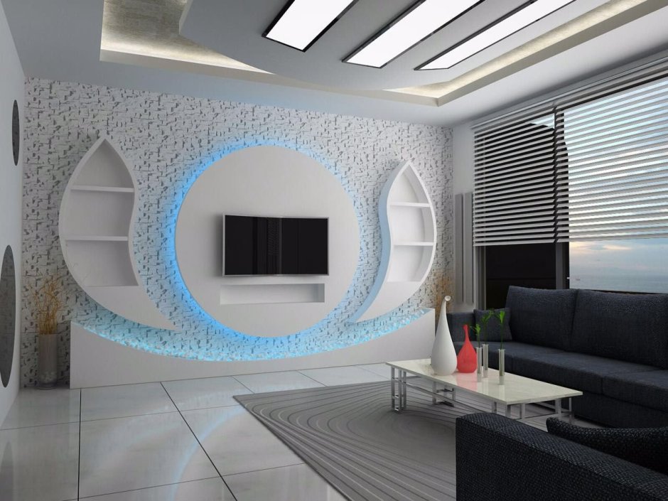 Ниша под телевизор из гипсокартона