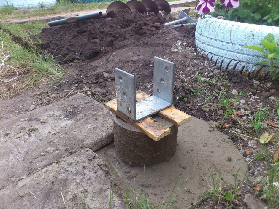 Закладные для столбов навеса