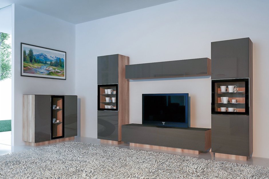 Стенки под телевизор для гостиной в современном стиле