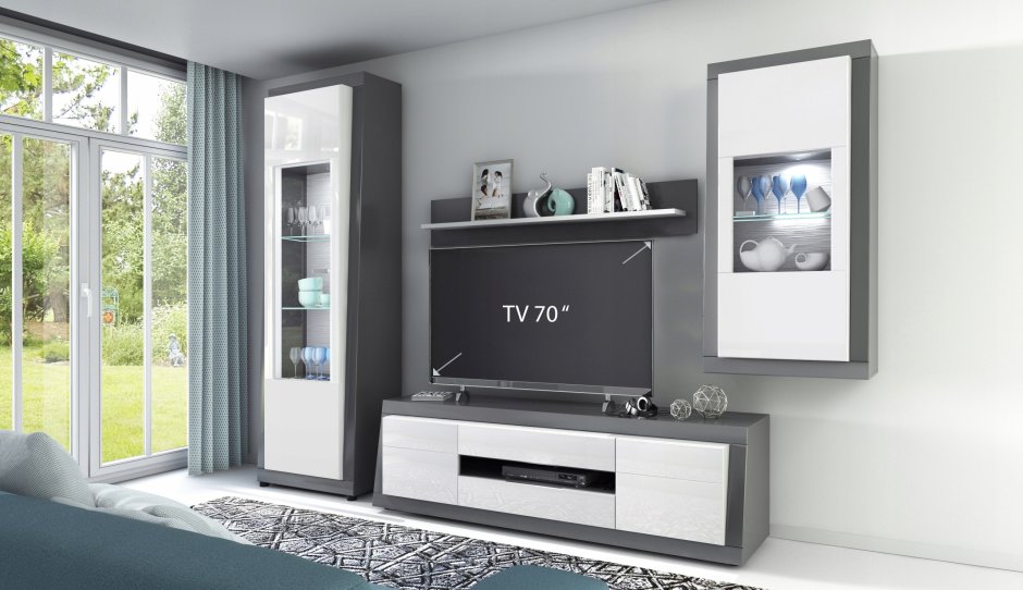 Стенка в гостиную графит