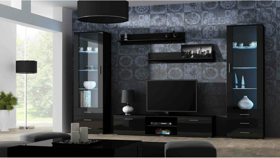 ТВ стенка современная в 2 цвета